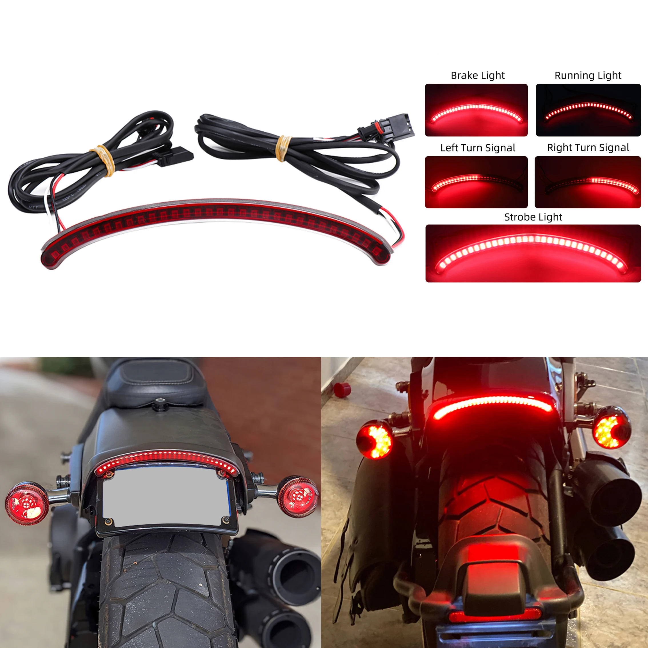 Luz Trasera LED Integrada para Motocicleta, Luz de Freno, Indicador de Guardabarros Trasero para Harley Softail Fat Bob FXFBS 114 FXFB 107 2018 en Adelante