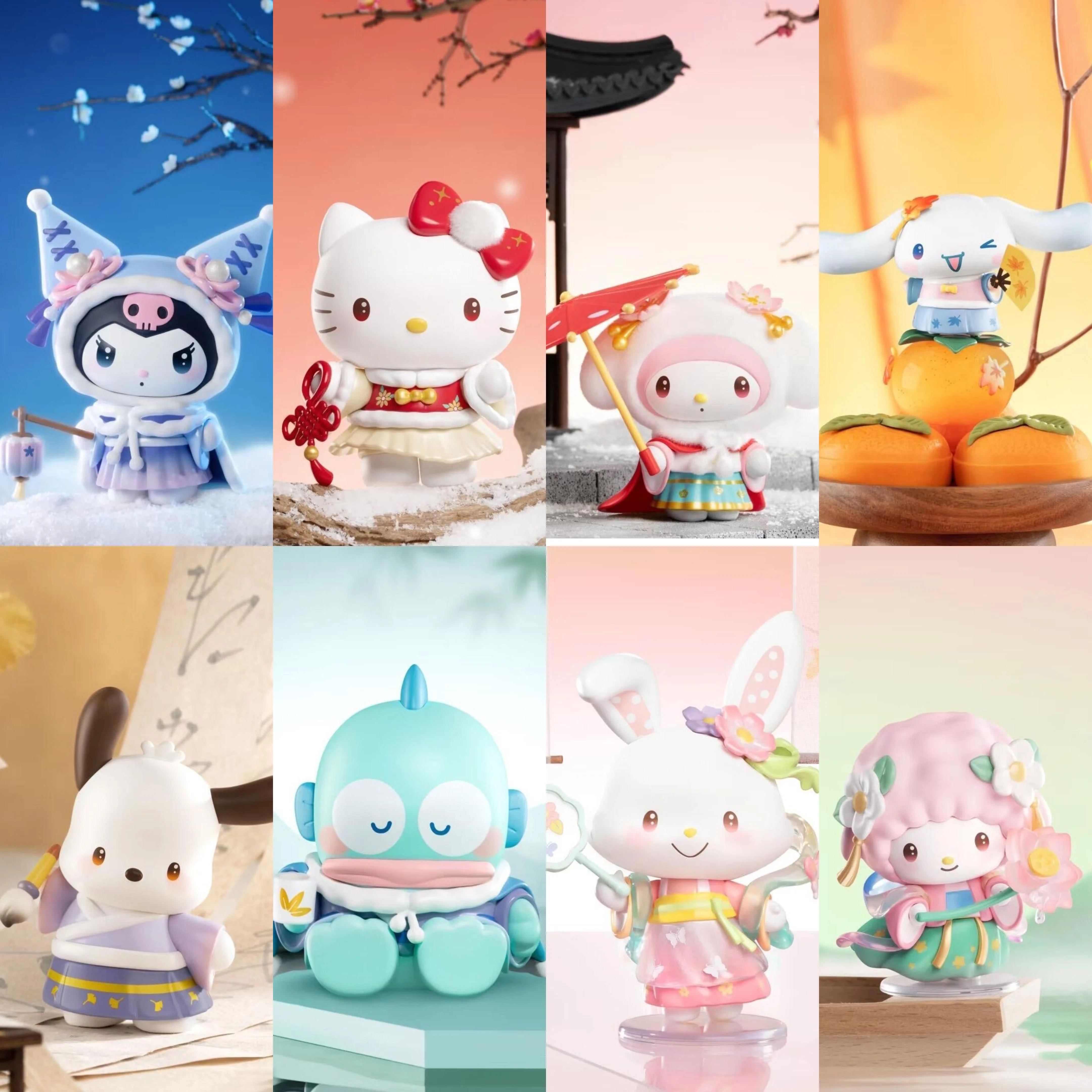 

New Original Anime Peripheral Four Seasons Huafu Series Trendy Play Blind Box Cartoon Ornament Model Handmade Gift Toy Accessori
