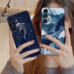 Space Ocean Whale Shark   Phone Case For Samsung S24,S21,S22,S23,S30,Ultra,S20,Plus,Fe,Lite,Note,10,9,5G Black Soft Cover
