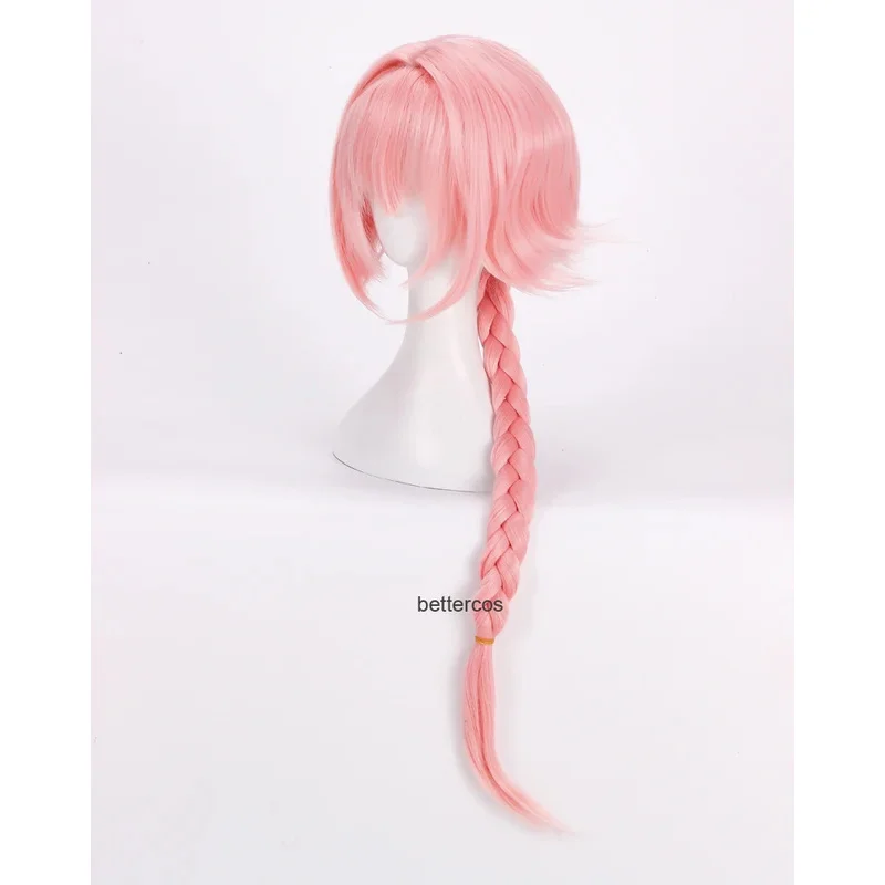 

Candy 2025Game Fate Apocryph Astolfo Косплей 75 см Розовый термостойкий синтетический + шапочка для парика + 3 черных банта