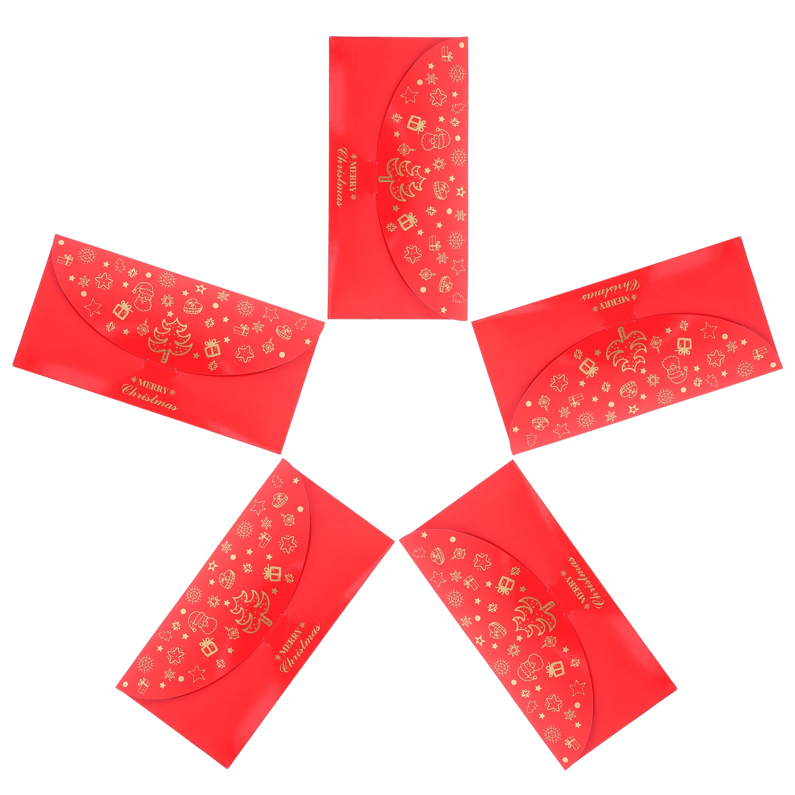 

5pcs Gold Foil Red Envelopes Lucky Paper Packets Christmas New Year Decorative Gift Traditional Envelopes for Family