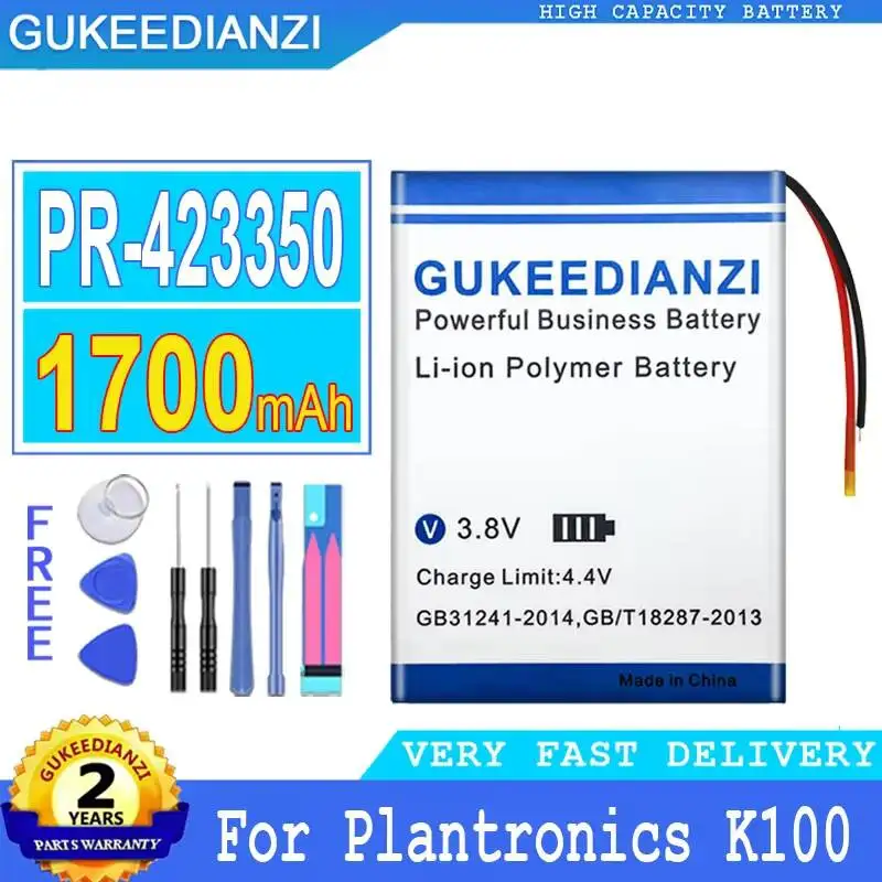 

Earphone Battery PR-423350 1700mAh For Plantronics K100 LIS1427HEPCC LIS1427NHPCC For Sony Mdr-DS6500 Mdr-XB950BT