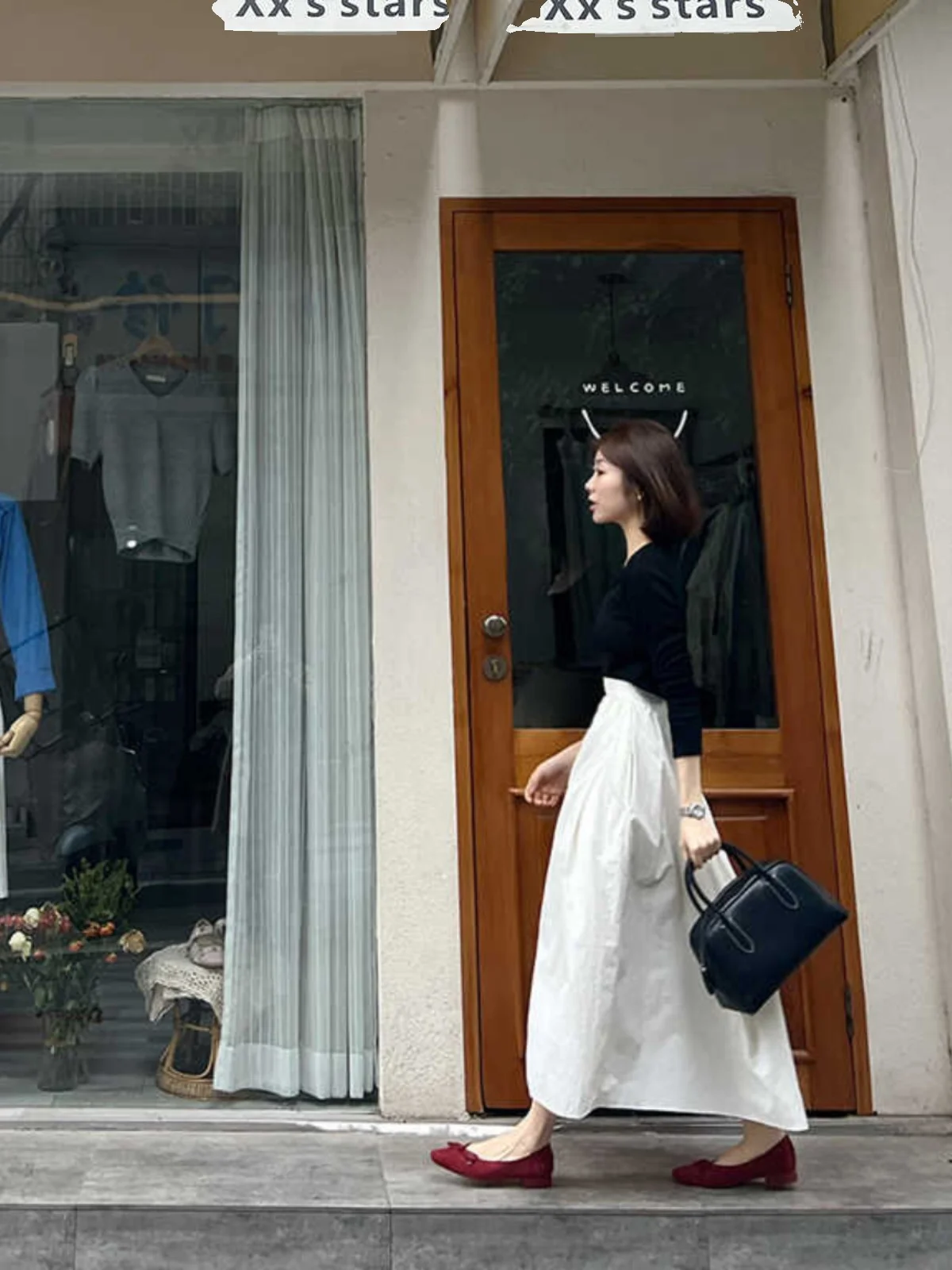 Elegant High Waist A-Line  Skirt White Color Slimming Summer New Style Women's Mid-Length Umbrella Skirt Commute Style