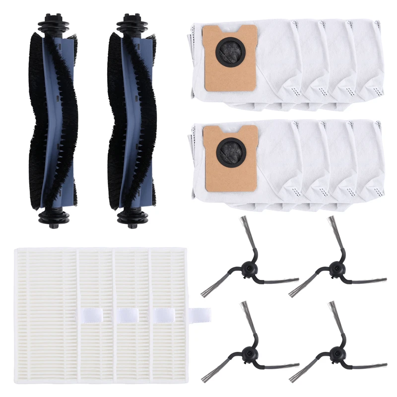 B90B 18Pcs Replacement Kit for Eufy C10 Robot Vacuum - Main Brush Side Brush HEPA Filter Dust Bag