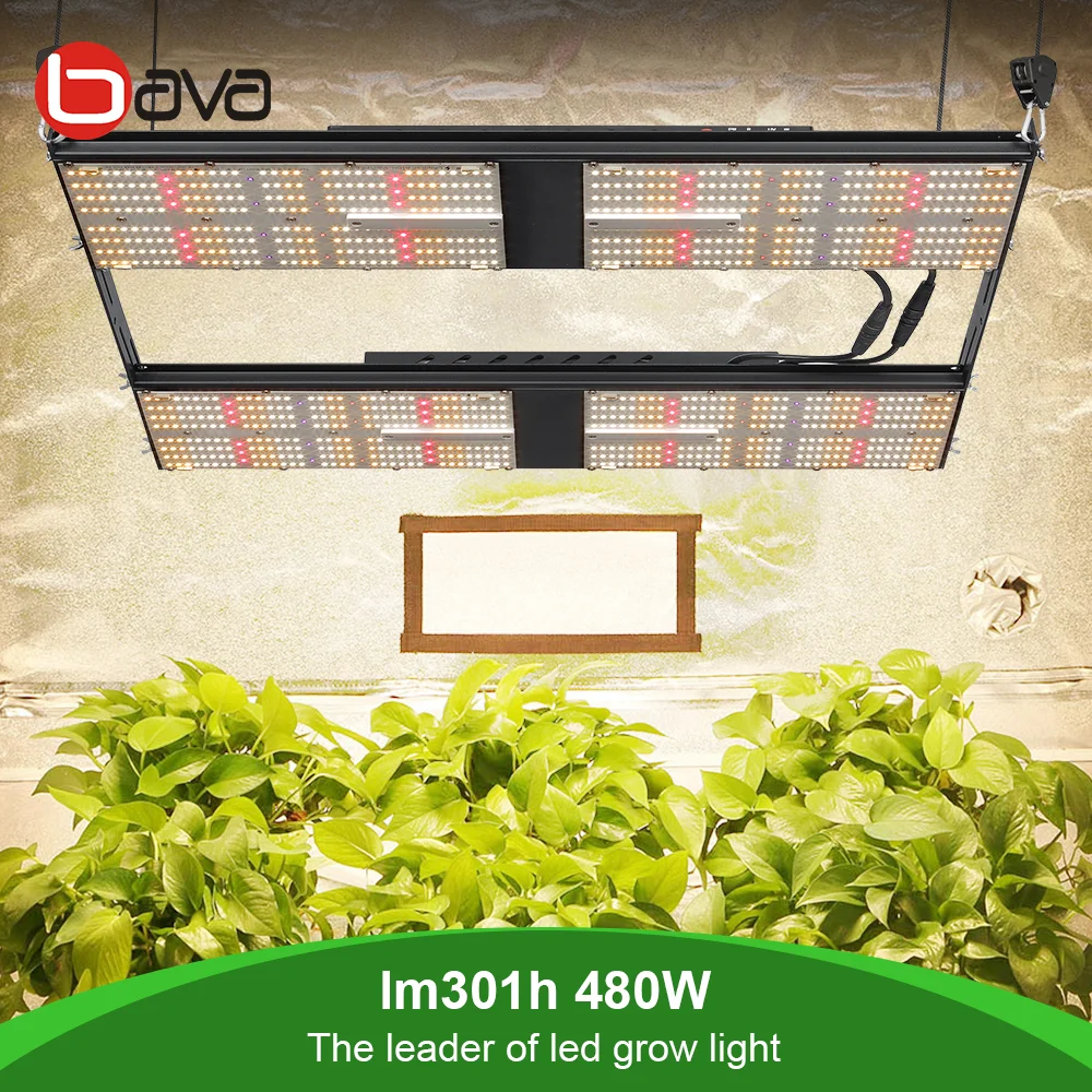 Bava Popular 480w Samsung LM301h Full Spectrum Red 660nm IR730nm Uv385nm Hydroponic Led Grow Lights with 4 Switches