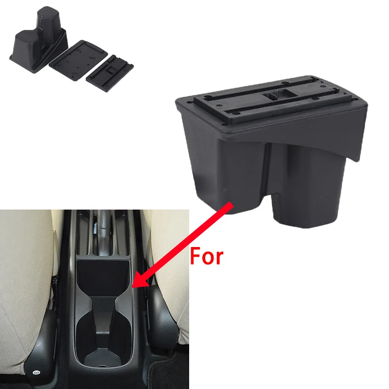 For Honda New City armrest box with cup holder Double layer central Store content Car Armrest box Car accessories