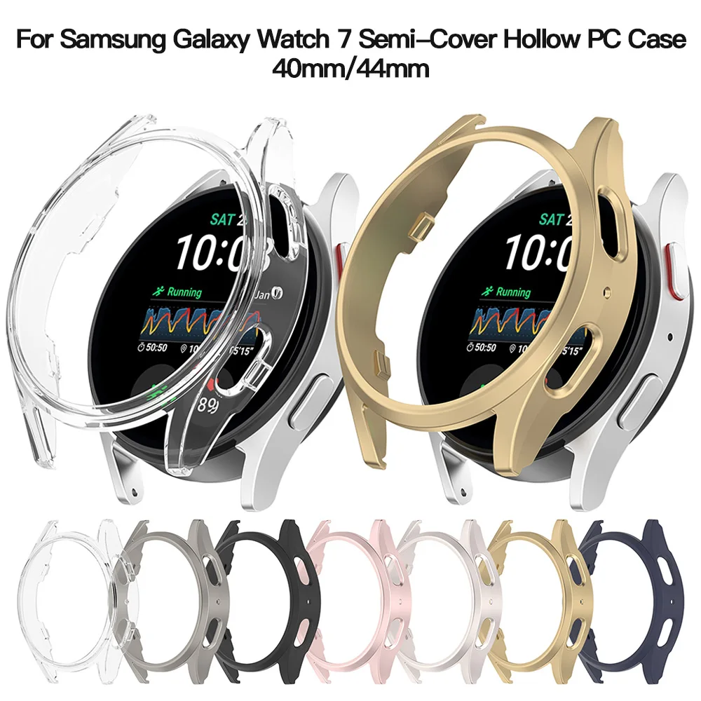Capa para pc para samsung galaxy watch 7 40mm 44mm, capa protetora para smartwatch, amortecedor oco para galaxy watch 7 40mm 44mm, acessórios