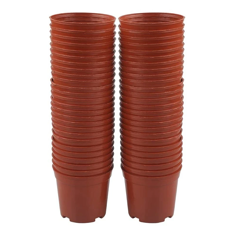 丸いプラスチック製の植木鉢、小さな植木鉢、保育園の小さな鉢植え、100個、8.5cm