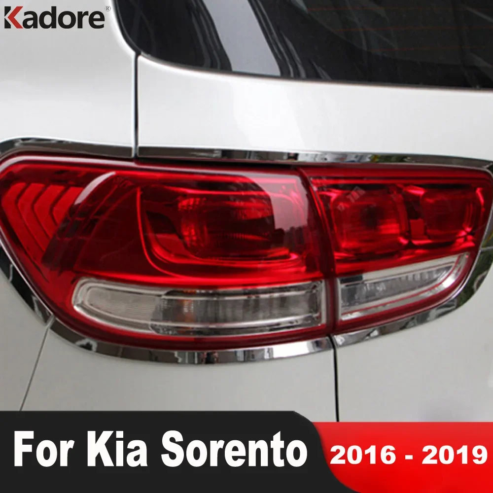 Rear Tail Light Lamp Cover Trim For Kia Sorento 2016 2017 2018 2019 ABS Chrome Car Taillight Taillamp Frame Trims Accessories