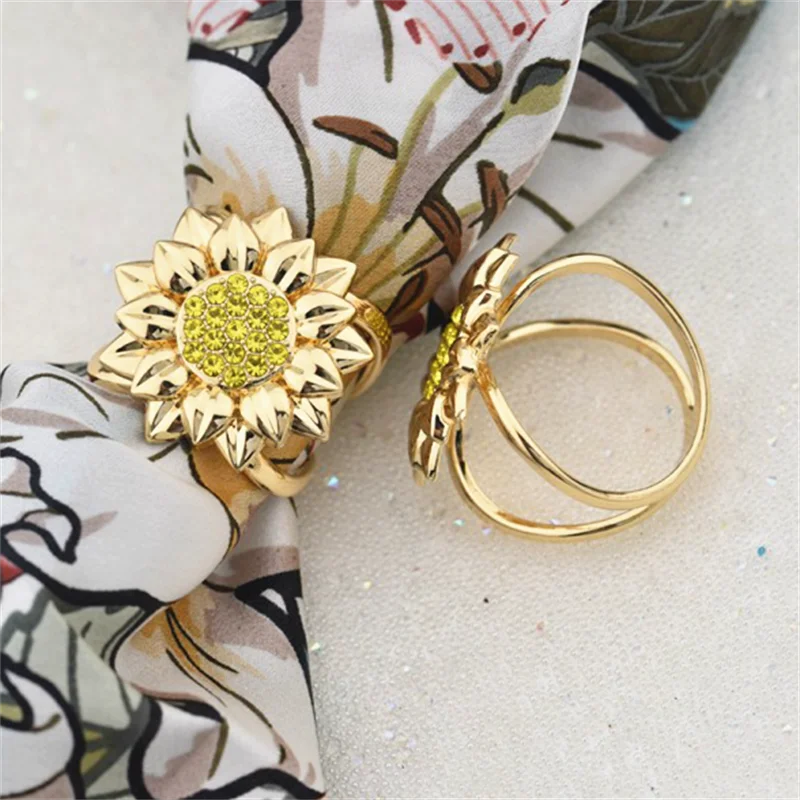 Fashion Sunflower Brooch Crystal Brooches Metal Cross X Shape Scarf Clip Women Scarves Buckle Holder Clothing Shawls Jewelry