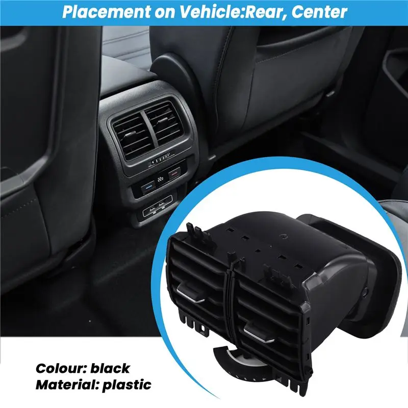 عادي 5TD819203 مسند الذراع الخلفي صندوق التيار المتناوب تنفيس مصبغة منفذ فتحات تكييف الهواء لشركة فولكس فاجن توران L 2016-2021