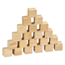 50pcs 3cm Wood Blocks for Crafting, Unfinished Pine Wood Square Blocks Blank Cubes for DIY Project, Puzzle Making, Home Decor