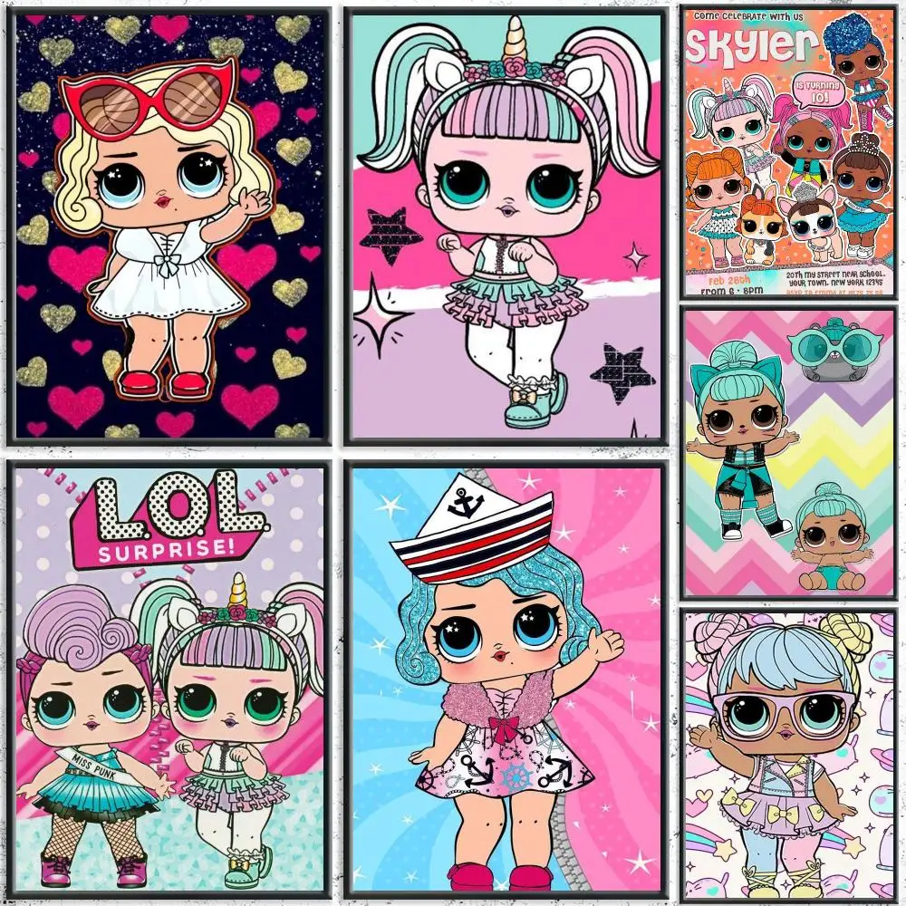 Cute Brand L-L.O.L. Surprise!S Poster HD Self-Adhesive No Residue After Removal Ideal for All Kinds of Wall Decor