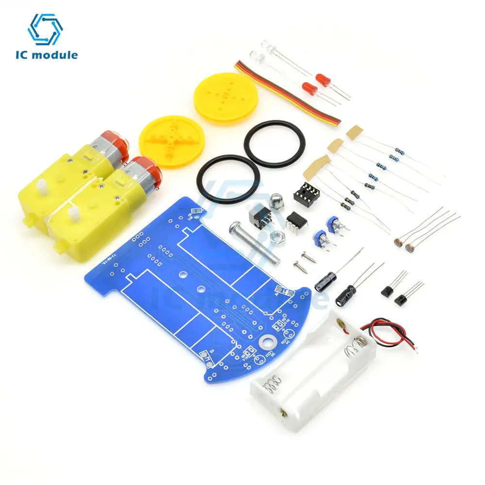 D2-1 Smart Robot Car Kits DIY Electronic Intelligent Tracking Line Car Photosensitive Robot  DIY Kit Patrol Automobile Parts