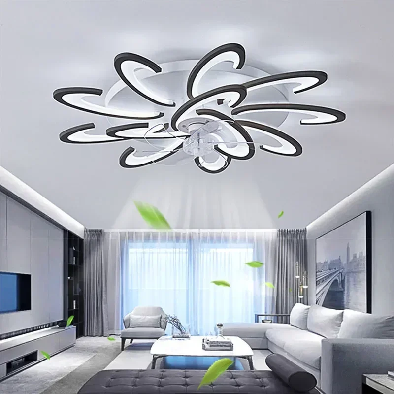 New Modern Ceiling Fan with Led Light for Living Room Bedroom Dining Light Torch Multipoin Ventilador DeTecho Ceiling Fans Light