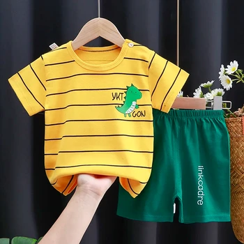 Kids Clothes Set Baby BoyGirl T-Shirt + Shorts Summer Clothing Cotton Cartoon Casual Boys…