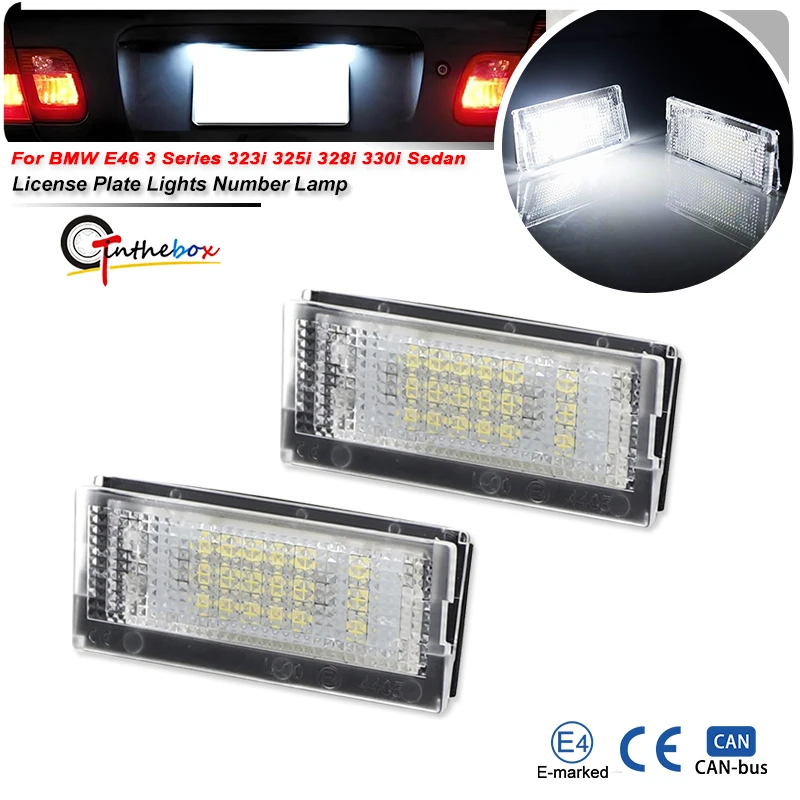 

2 шт. белая светодиодная лампа освещения номерного знака для BMW 3 серии E46 4D 323i 325i 328i 330i 1998-2003 5D Touring 1998-2005 без ошибок