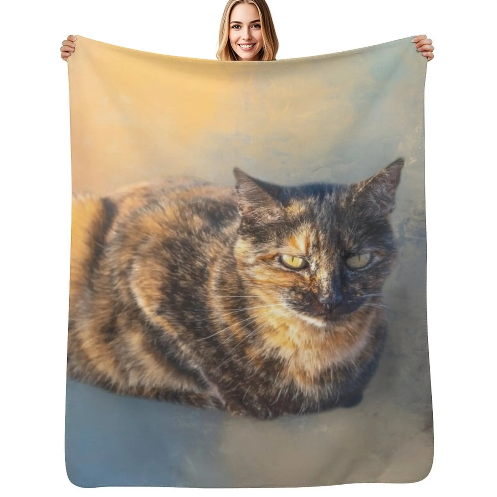 

Tortie Cat 02 Throw Blanket Reusable Durable Soft Blanket for All Seasons
