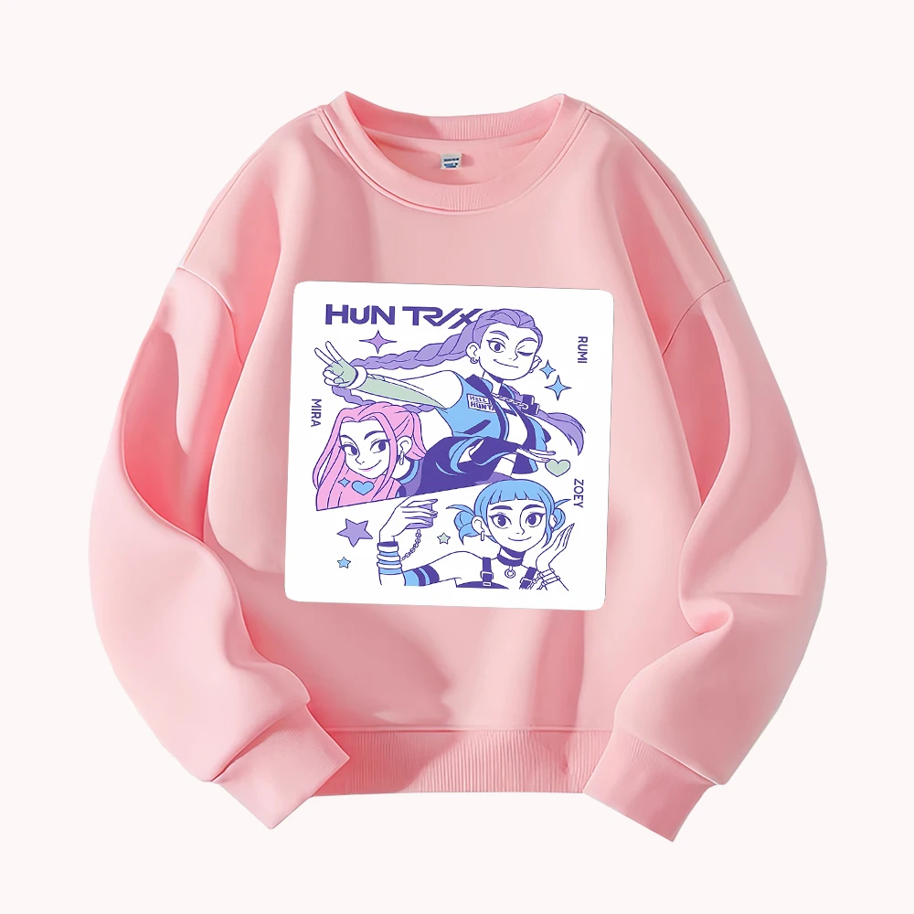 

Толстовка с графическим рисунком HunTRX для девочек Mira Rumi Zoey, повседневный пуловер с круглым вырезом и мультяшным принтом для женщин-подростков