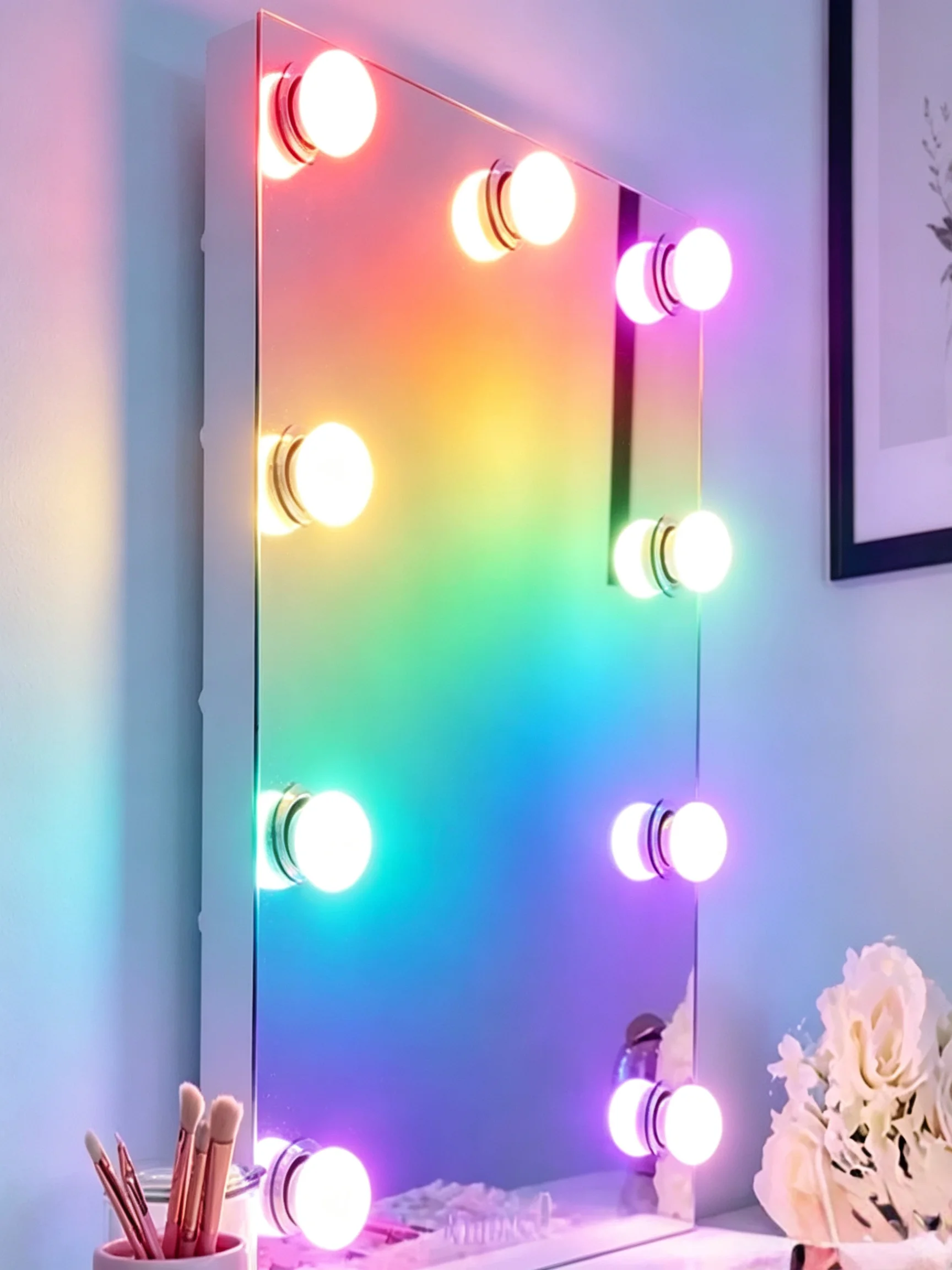 Colorful Makeup Mirror Lamp USB Power Cosmetic Mirror Light Hollywood Dressing Table LED Vanity Lights - view 6