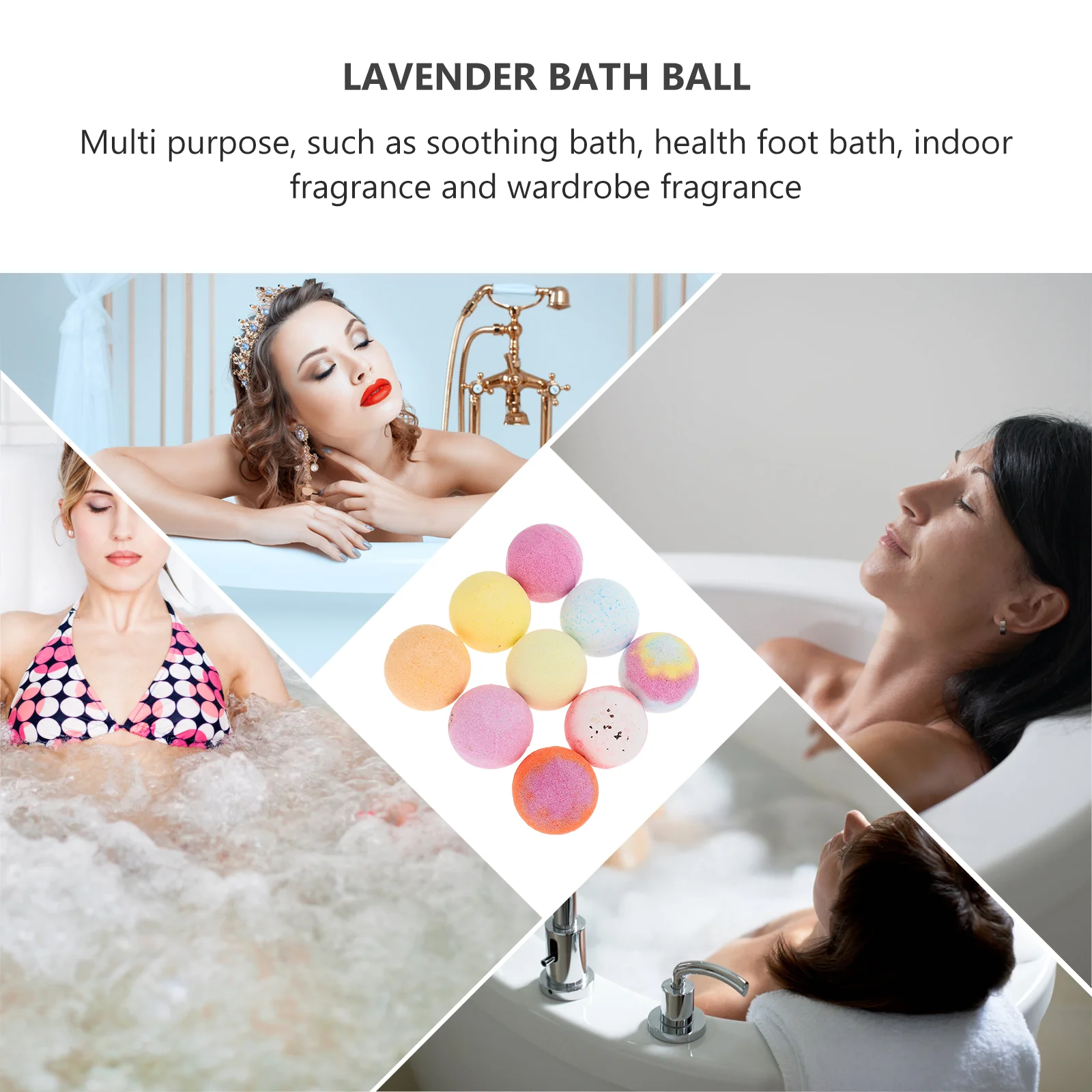 9pcs Bath Salt Balls Rejuvenating Exfoliating Moisturizing Spa Essential Oils Smooth Skin Relaxation Experience