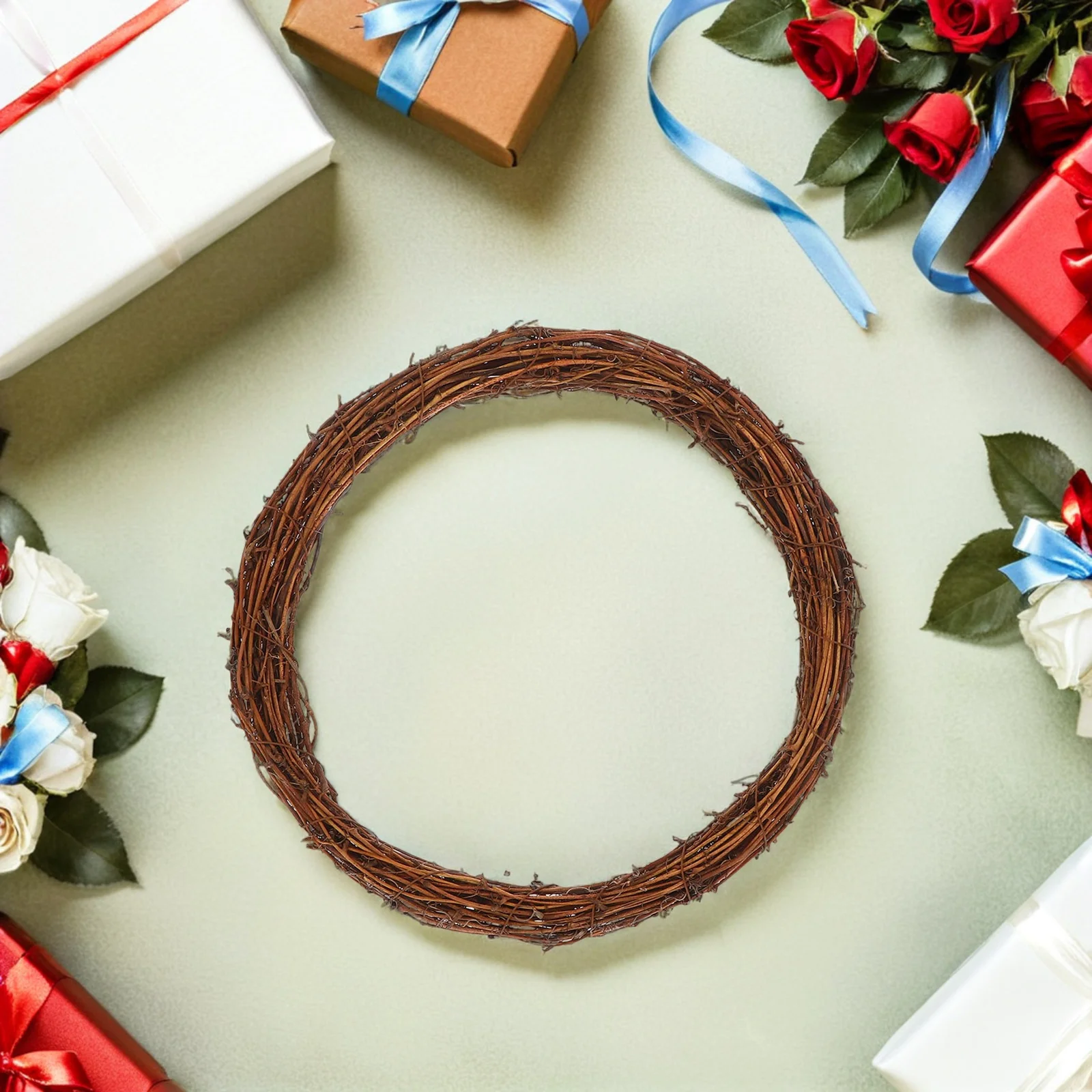 

8pcs 30Cm Circle Rustic Twig Ring Rattan Hoop Frame For Diy Craft Holiday Garland Front Door Decor Vine Wreath Base Boho
