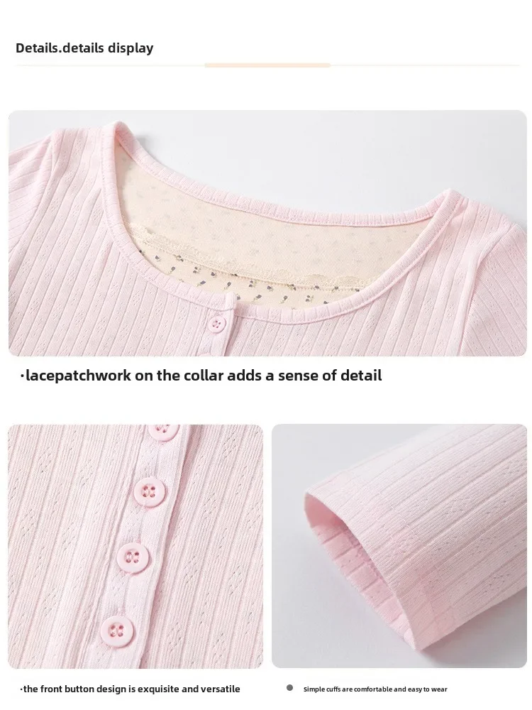 Neues Damen-Langarm-T-Shirt mit U-Kragen, schmales Oberteil für Frühling und Herbst, französischer Stil, Damenbekleidung mit gefälschtem Zwei-Spitzenrand, Y2k-Top – Detail 6