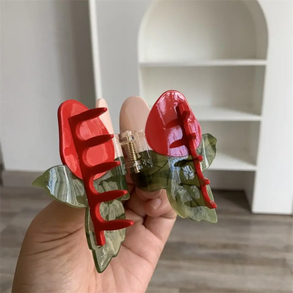 

Заколка для волос из ацетата сладкой клубники, заколка для волос, нежная милая заколка для волос из ацетата с фруктами, заколки для волос, заколка в виде акулы, уличная заколка