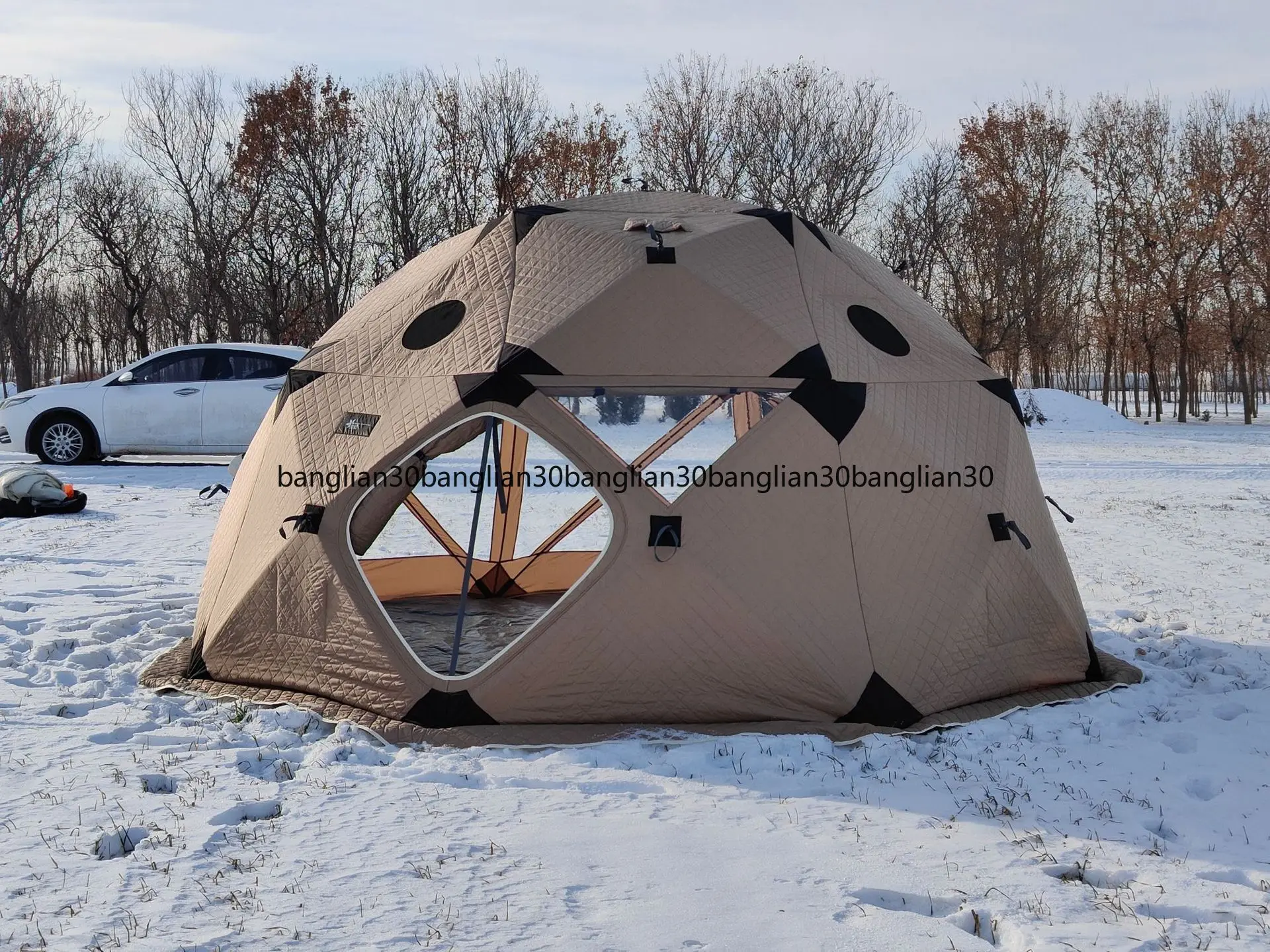 Winter Fishing Is Easy To Carry Warm  Camping  Multi-person  TPU Large Window Cotton Ball Tent