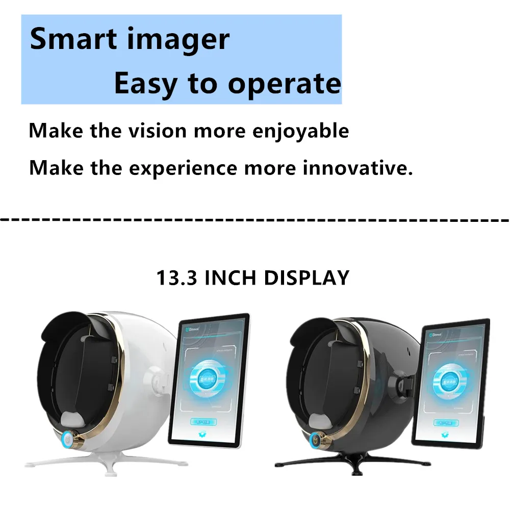 Cuidados com a pele Máquina Analisador Facial, 8 Spectra Portable Testing, Inglês Detector, Face Camera Analysis, Upgrades, 3D, Novo