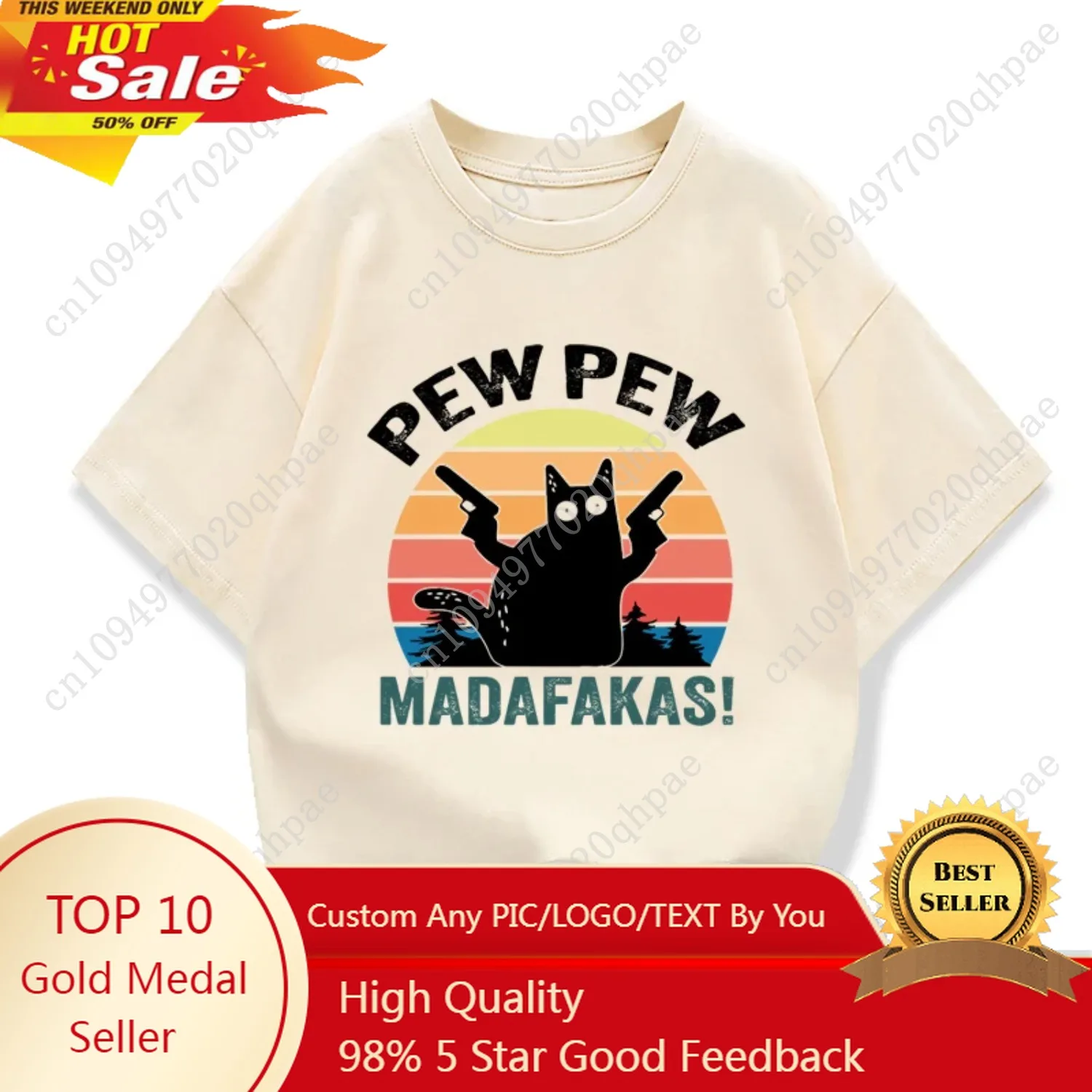 

2025 New Kids Summer Clothes Cartoon Cat Graphic Kids Boys Fashion Short Sleeve T-shirt Girls Loose Oversize tshirts O-neck Tops