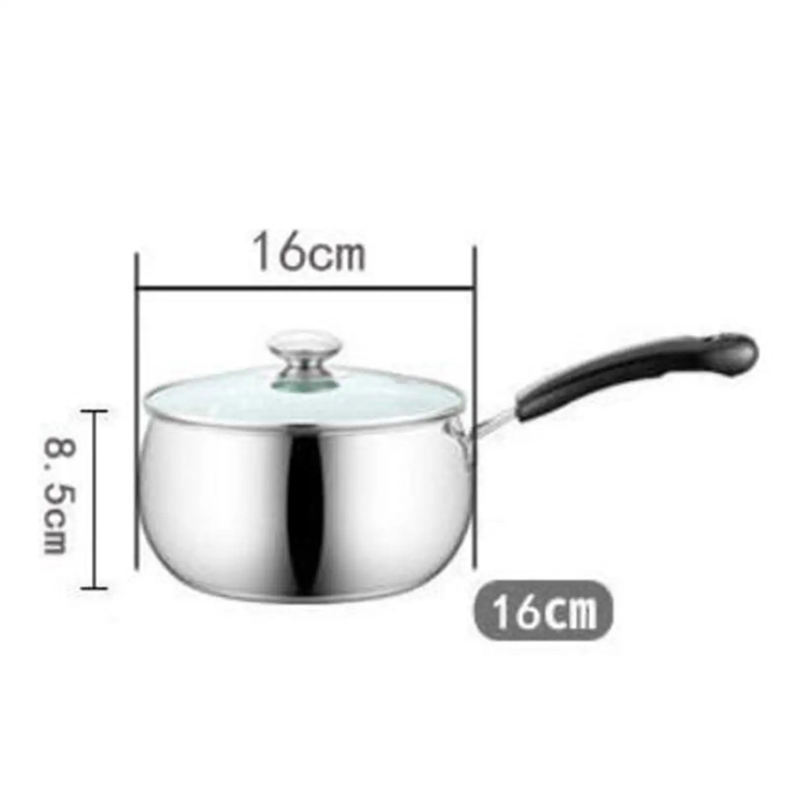 Nonstick Saucepan Small Milk Pot Easy to Clean Cooking with Glass Lid Sauce Pan for Home Stovetop Boiling Milk Gravies