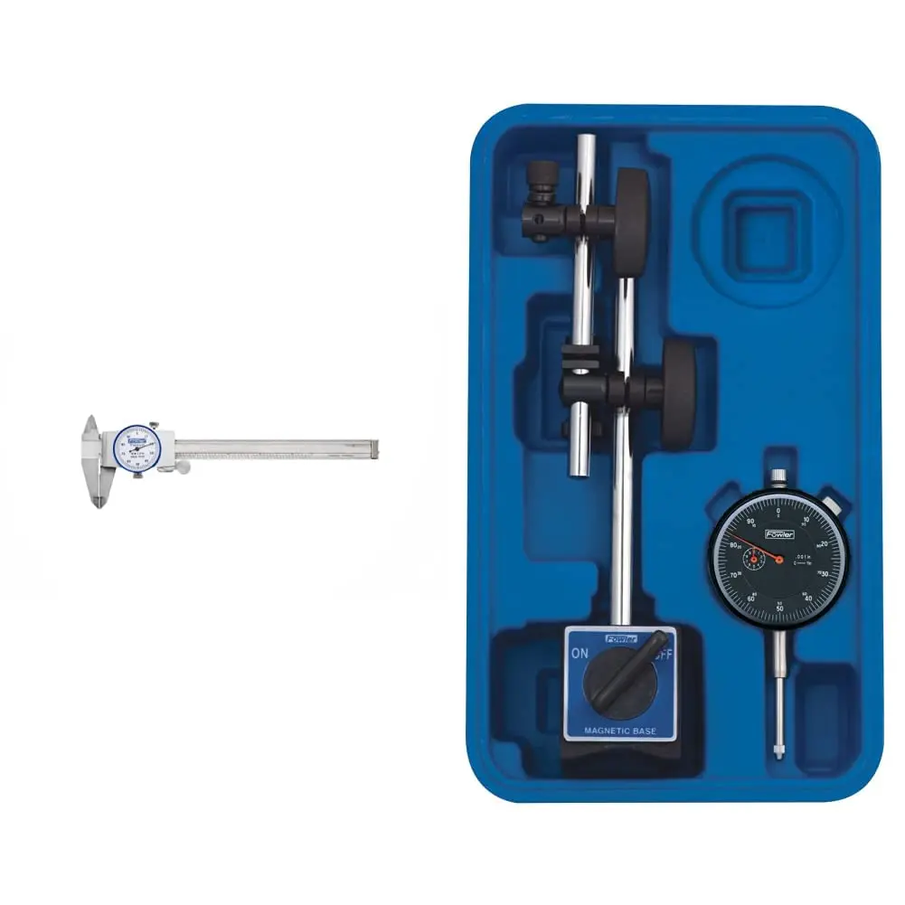 

Premium 0-6" Dial Caliper with Magnetic Base & Black Dial Indicator Set for Precision Measurements
