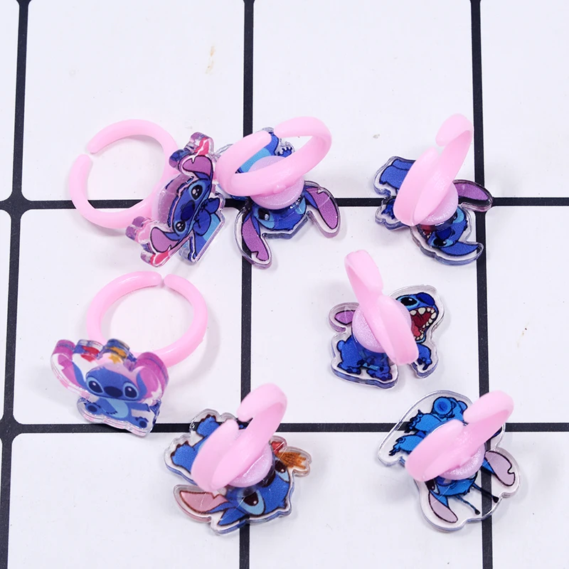 10/20pcs Disney Lilo & Stitch Ring Cartoon Anime Children\'s Ring Baby Girls  Birthday Decoration Party Jewellery Toy Gifts