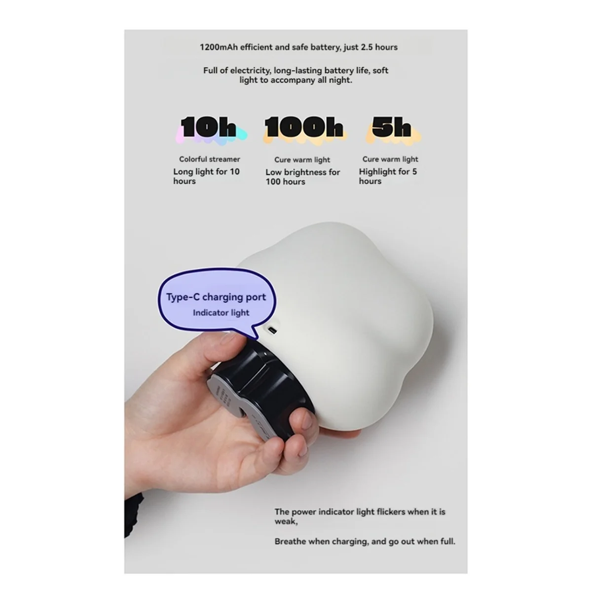 luce notturna dal vivo Claude Lampada da scrivania ricaricabile creativa Camera da letto dei cartoni animati Atmosfera romantica per bambini