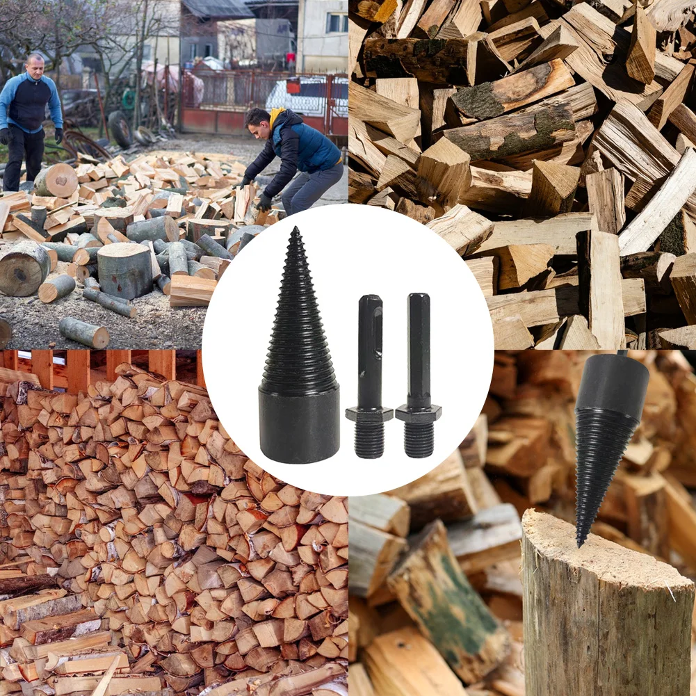 Perceuse à bois de chauffage de 32mm, avec foret à tige carrée/ronde/hexagonale, outil de perçage fendu, perceuse électrique, séparateur de bois pour le bois