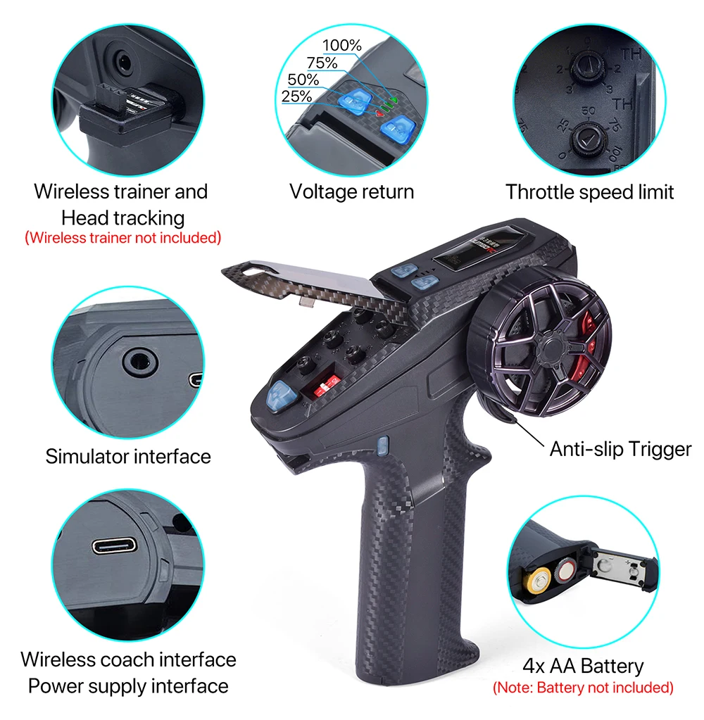 DUMBORC X6PM-350 Kit Pemancar dan Penerima RC BL3F/X6FG/X6FP/X4FMG 2.4GHZ Pengendali RC 6CH Gyro Universal untuk Mobil RC, Kapal, Robot