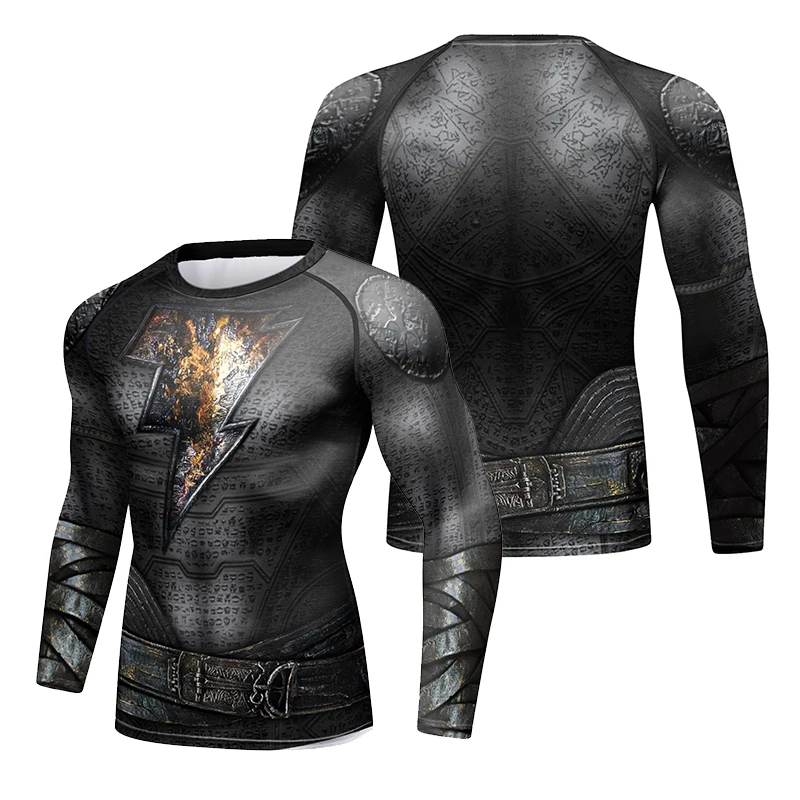 Full Sublimation Men Long Sleeve Casual Sports Cool T-Shirt 3D Print Compression Gym MMA Jiu Jitsu Rashguard Quickly Dye Shirts