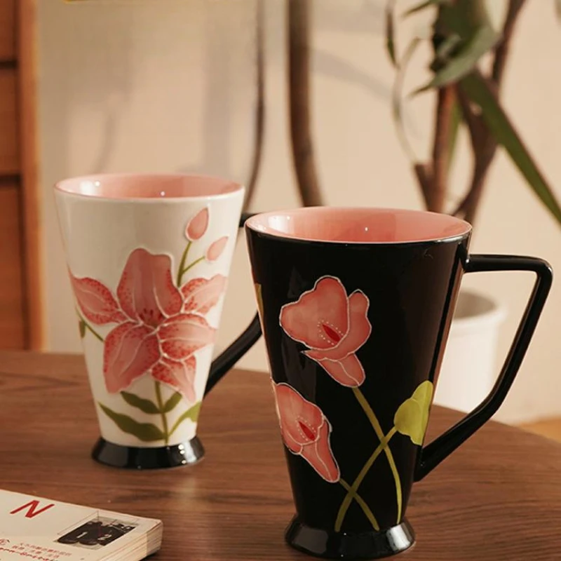 Ceramic Cup Simple Household Retro Breakfast Cup Drink Water Office Mug Especially Good-looking High Appearance Level Water Mug