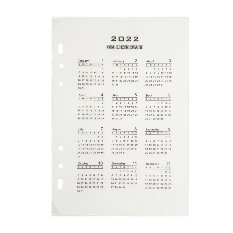 Fromthenon 2024 2025 Year Calendar for Spiral Notebook Planner Refill Transparent PP Home Page Index Divider Journals Supplies