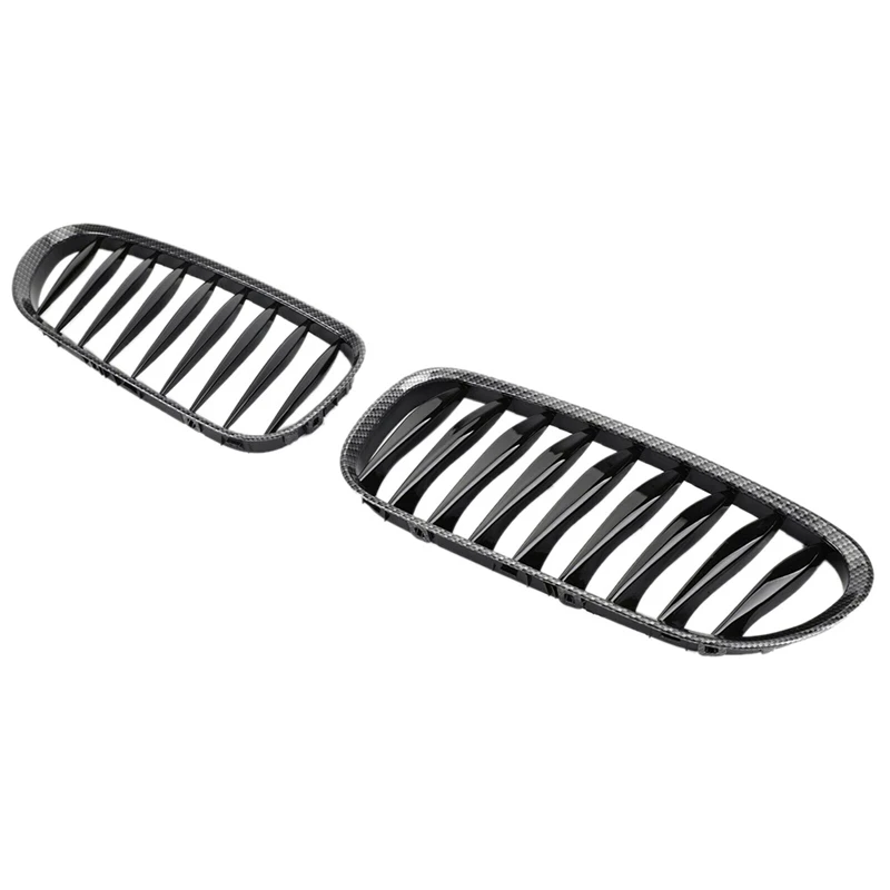 Front Fence Grill Grille ABS Carbon Fiber For BMW Z4 E85 E86 2003-2009 51117117757 51117117758