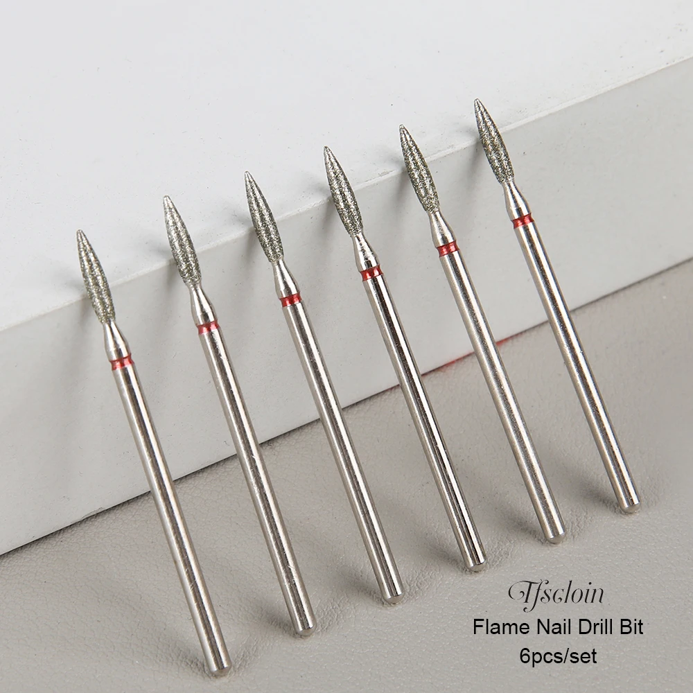 5/6개 다이아몬드 밀링 커터 큐티클 네일 드릴 비트 전동 매니큐어 드릴 페디큐어 밀링 비트 파일 네일 아트 액세서리 도구