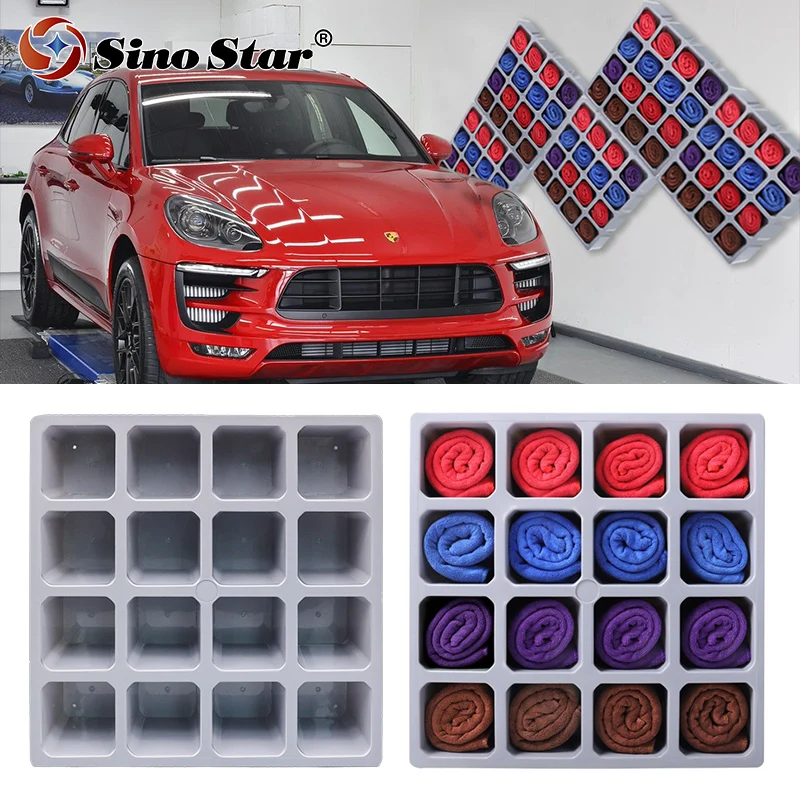 

Car Wash Store Towel Cabinet Shelf for Car Detailing Workshop Barber Shop Wall Mount Towel Holder Rack Care Care Storage Box