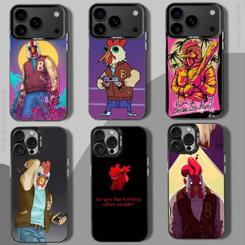 H-Hotline COOL M-MiamiS Funda de teléfono para iPhone 12,16,11,14,13,17,15,E,Max,Plus,Air,Pro,Mini negro a prueba de golpes IMD duro