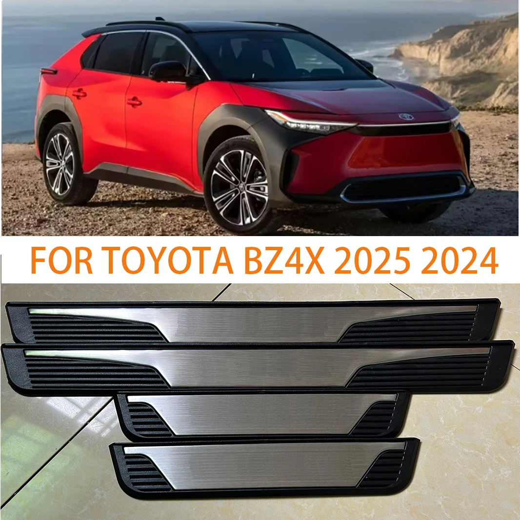 

Для TOYOTA BZ4X 2024 bZ4X Touring 2026 2025 накладка на порог автомобиля, накладка на порог, педаль, модифицированная защита, автомобильные аксессуары