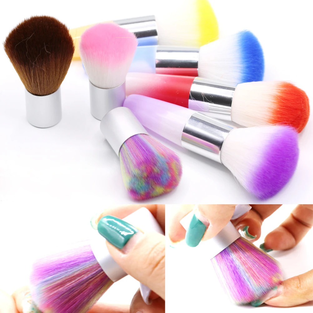 2 pennelli per polvere per nail art, spazzola flessibile per detergente per polvere per unghie in acrilico, pennello per trucco per manicure personale fai da te