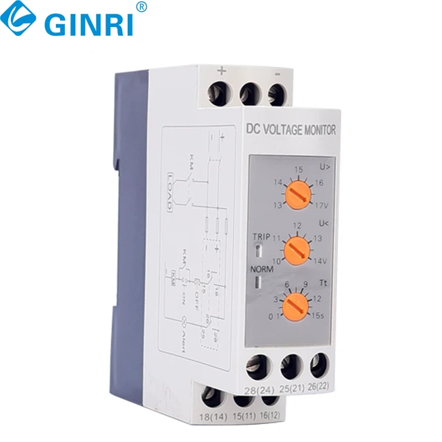 Relé de monitor de voltaje GINRI 12Vdc DVRD Relé de protección contra sobretensión
