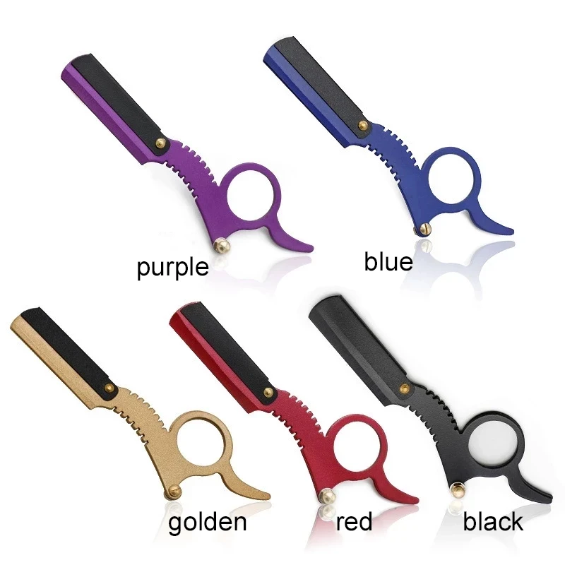 Professional Single Ring Barber Single Edge Shave Razor Vintage Classic Edge Razor with Easy Blades Replacement for Barber Salon