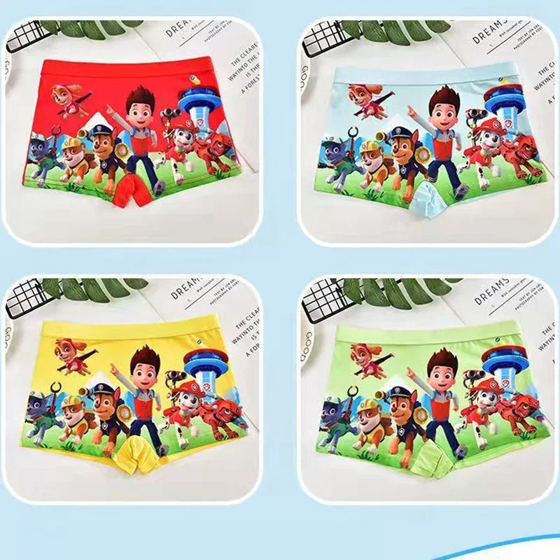 4PCS New Paw Patrol Chase Kids Boy Boxer Underwear Cute Cartoon Children Shorts Panties Boxers Cotton Underwear 2XL Panties Gift