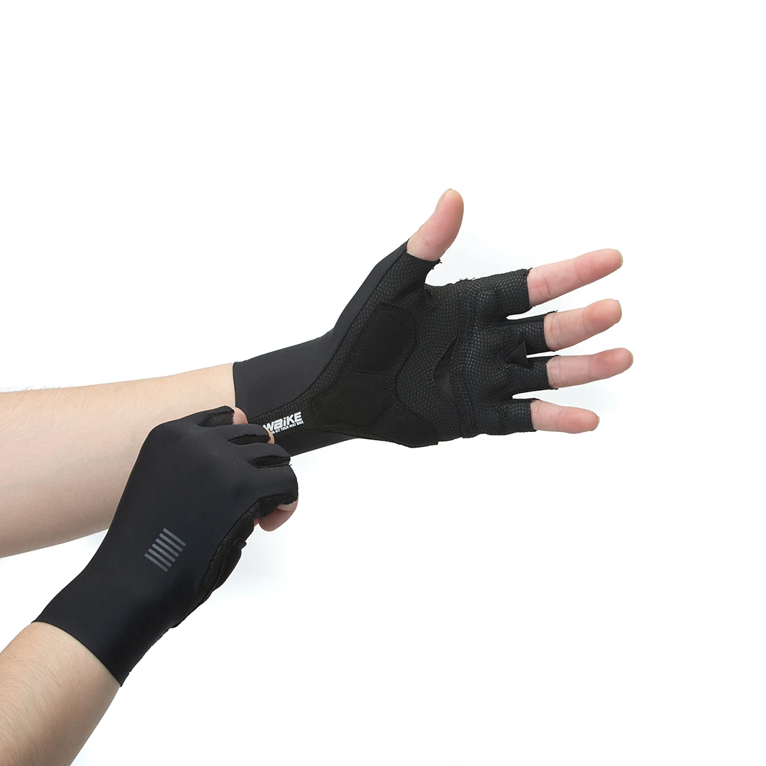 YKYWBIKE Radfahren Handschuhe MTB Bike Schwarz Weiß Handschuhe Sport Halb Finger Fahrrad Goves Männer Frauen Atmungsaktiv Stoßfest Handschuhe